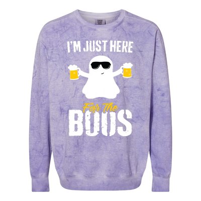 IM Just Here For The Boos Beer Funny Halloween Colorblast Crewneck Sweatshirt