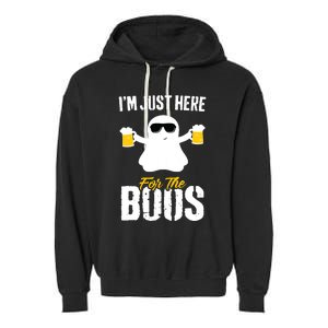 IM Just Here For The Boos Beer Funny Halloween Garment-Dyed Fleece Hoodie