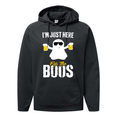 IM Just Here For The Boos Beer Funny Halloween Performance Fleece Hoodie