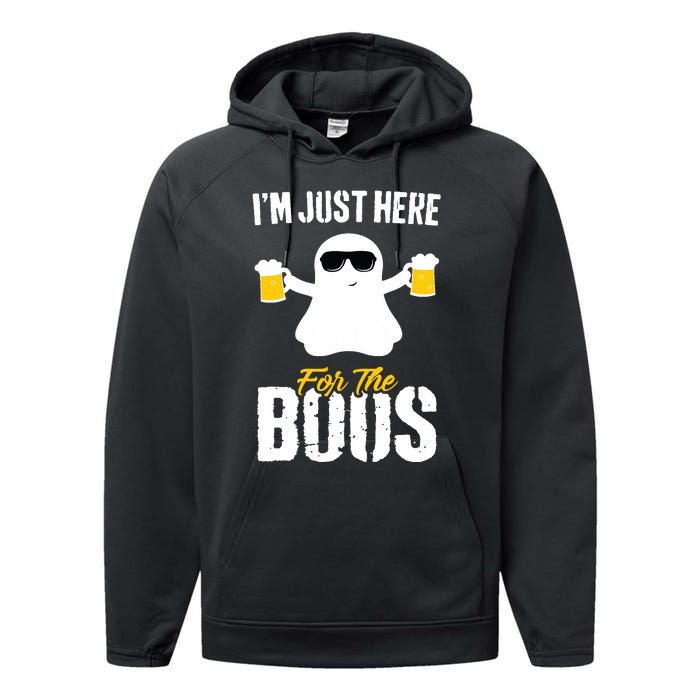 IM Just Here For The Boos Beer Funny Halloween Performance Fleece Hoodie