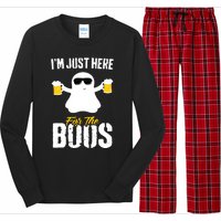 IM Just Here For The Boos Beer Funny Halloween Long Sleeve Pajama Set