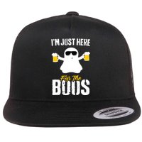 IM Just Here For The Boos Beer Funny Halloween Flat Bill Trucker Hat