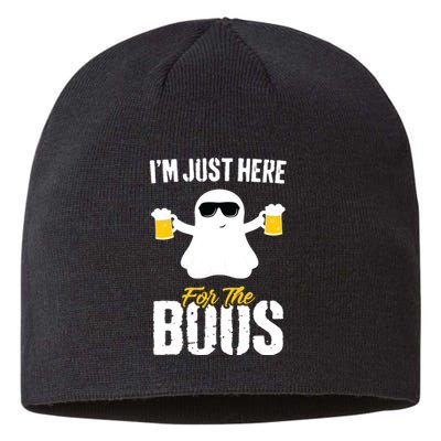 IM Just Here For The Boos Beer Funny Halloween Sustainable Beanie