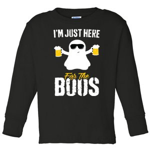 IM Just Here For The Boos Beer Funny Halloween Toddler Long Sleeve Shirt