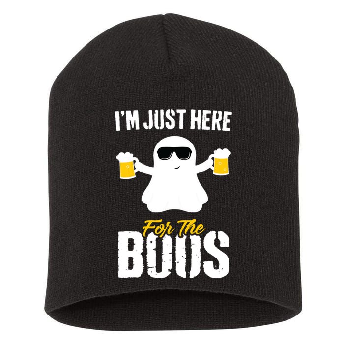 IM Just Here For The Boos Beer Funny Halloween Short Acrylic Beanie