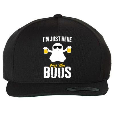 IM Just Here For The Boos Beer Funny Halloween Wool Snapback Cap