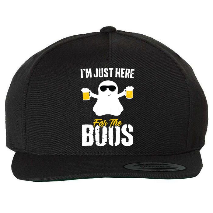 IM Just Here For The Boos Beer Funny Halloween Wool Snapback Cap