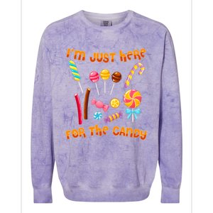 IM Just Here For The Candy Funny Halloween Costume Colorblast Crewneck Sweatshirt