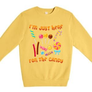 IM Just Here For The Candy Funny Halloween Costume Premium Crewneck Sweatshirt