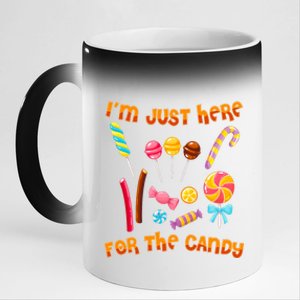 IM Just Here For The Candy Funny Halloween Costume 11oz Black Color Changing Mug