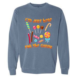 IM Just Here For The Candy Funny Halloween Costume Garment-Dyed Sweatshirt