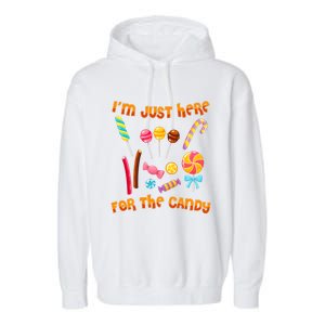 IM Just Here For The Candy Funny Halloween Costume Garment-Dyed Fleece Hoodie