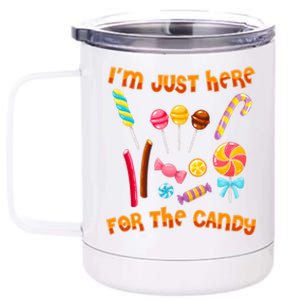 IM Just Here For The Candy Funny Halloween Costume 12 oz Stainless Steel Tumbler Cup