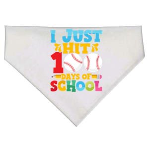 I Just Hit 100 Days Of School Baseball 100th Day Gift USA-Made Doggie Bandana