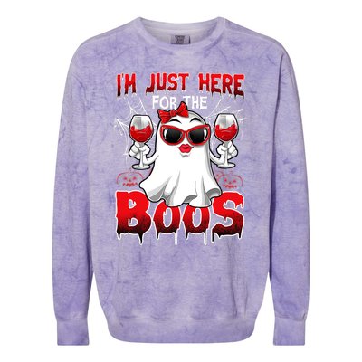 Im Just Here For The Boos Funny Ghost Halloween Costume Colorblast Crewneck Sweatshirt