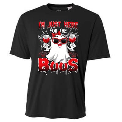 Im Just Here For The Boos Funny Ghost Halloween Costume Cooling Performance Crew T-Shirt