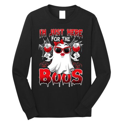 Im Just Here For The Boos Funny Ghost Halloween Costume Long Sleeve Shirt