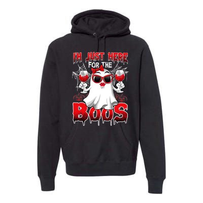 Im Just Here For The Boos Funny Ghost Halloween Costume Premium Hoodie