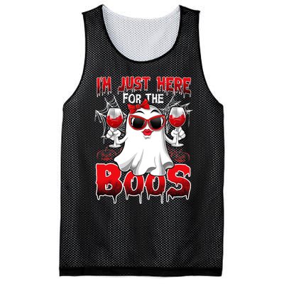 Im Just Here For The Boos Funny Ghost Halloween Costume Mesh Reversible Basketball Jersey Tank