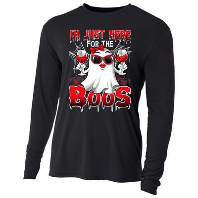 Im Just Here For The Boos Funny Ghost Halloween Costume Cooling Performance Long Sleeve Crew