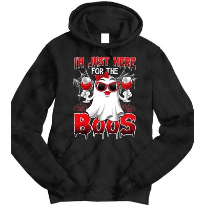 Im Just Here For The Boos Funny Ghost Halloween Costume Tie Dye Hoodie