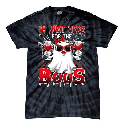 Im Just Here For The Boos Funny Ghost Halloween Costume Tie-Dye T-Shirt