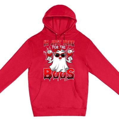 Im Just Here For The Boos Funny Ghost Halloween Costume Premium Pullover Hoodie