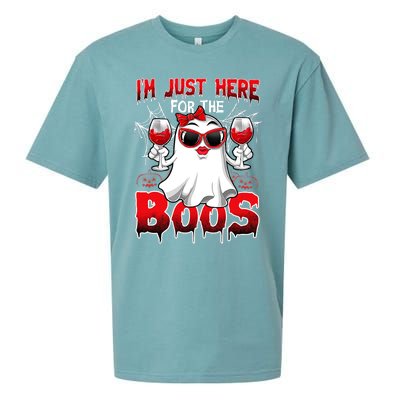 Im Just Here For The Boos Funny Ghost Halloween Costume Sueded Cloud Jersey T-Shirt