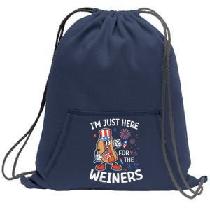 IM Just Here For The Weiners Funny Usa 4th Of July Sweatshirt Cinch Pack Bag