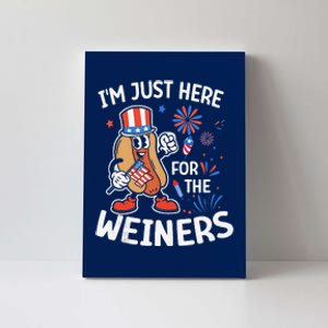 IM Just Here For The Weiners Funny Usa 4th Of July Canvas