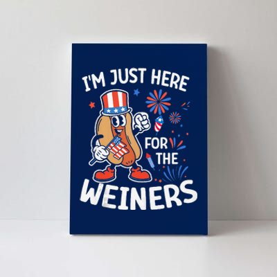 IM Just Here For The Weiners Funny Usa 4th Of July Canvas