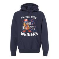 IM Just Here For The Weiners Funny Usa 4th Of July Premium Hoodie