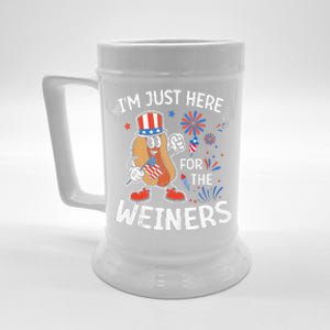 IM Just Here For The Weiners Funny Usa 4th Of July Beer Stein