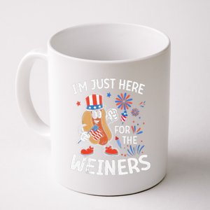 IM Just Here For The Weiners Funny Usa 4th Of July Coffee Mug