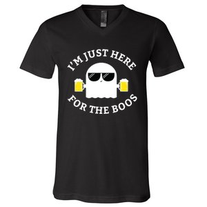 Im Just Here For The Boos Funny Halloween Beer V-Neck T-Shirt