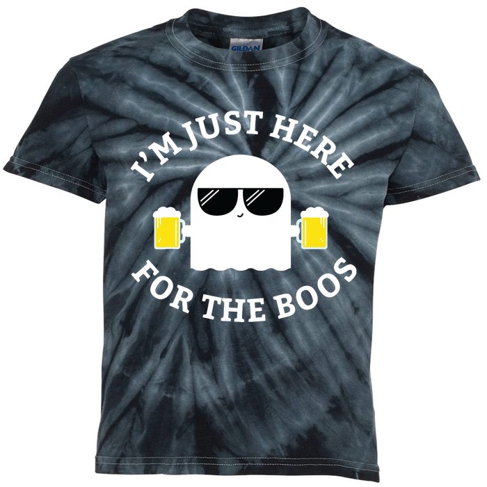 Im Just Here For The Boos Funny Halloween Beer Kids Tie-Dye T-Shirt