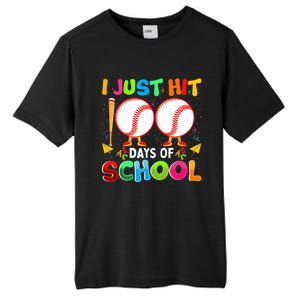 I Just Hit 100 Days Of School Baseball 100th Day Funny Gift Tall Fusion ChromaSoft Performance T-Shirt