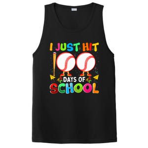 I Just Hit 100 Days Of School Baseball 100th Day Funny Gift PosiCharge Competitor Tank