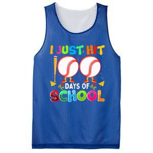 I Just Hit 100 Days Of School Baseball 100th Day Funny Gift Mesh Reversible Basketball Jersey Tank