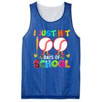 I Just Hit 100 Days Of School Baseball 100th Day Funny Gift Mesh Reversible Basketball Jersey Tank