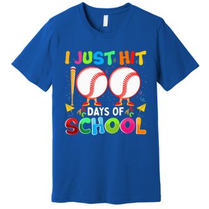 I Just Hit 100 Days Of School Baseball 100th Day Funny Gift Premium T-Shirt