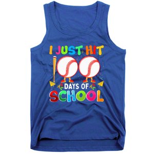 I Just Hit 100 Days Of School Baseball 100th Day Funny Gift Tank Top