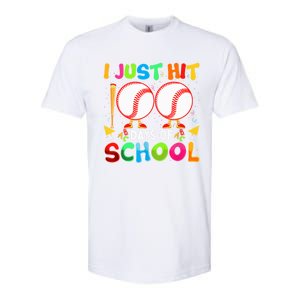 I Just Hit 100 Days Of School Baseball 100th Day Funny Gift Softstyle CVC T-Shirt