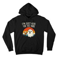 Im Just Here For The Boos Retro Ghost Beer Halloween Costume Hoodie