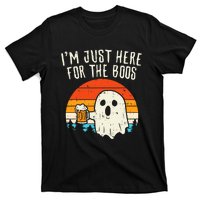 Im Just Here For The Boos Retro Ghost Beer Halloween Costume T-Shirt