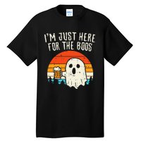 Im Just Here For The Boos Retro Ghost Beer Halloween Costume Tall T-Shirt