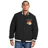 Im Just Here For The Boos Retro Ghost Beer Halloween Costume Insulated Varsity Jacket