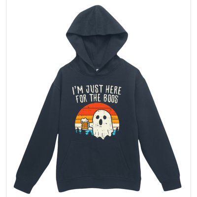 Im Just Here For The Boos Retro Ghost Beer Halloween Costume Urban Pullover Hoodie