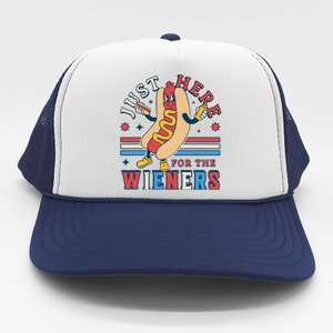 I'm Just Here for the Wieners 4th of July Hot Dog Funny Trucker Hat