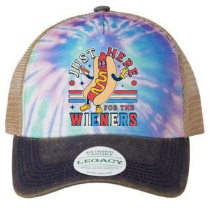 I'm Just Here for the Wieners 4th of July Hot Dog Funny Legacy Tie Dye Trucker Hat